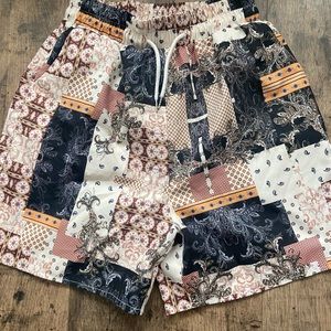 Romwe mixed pattern shorts